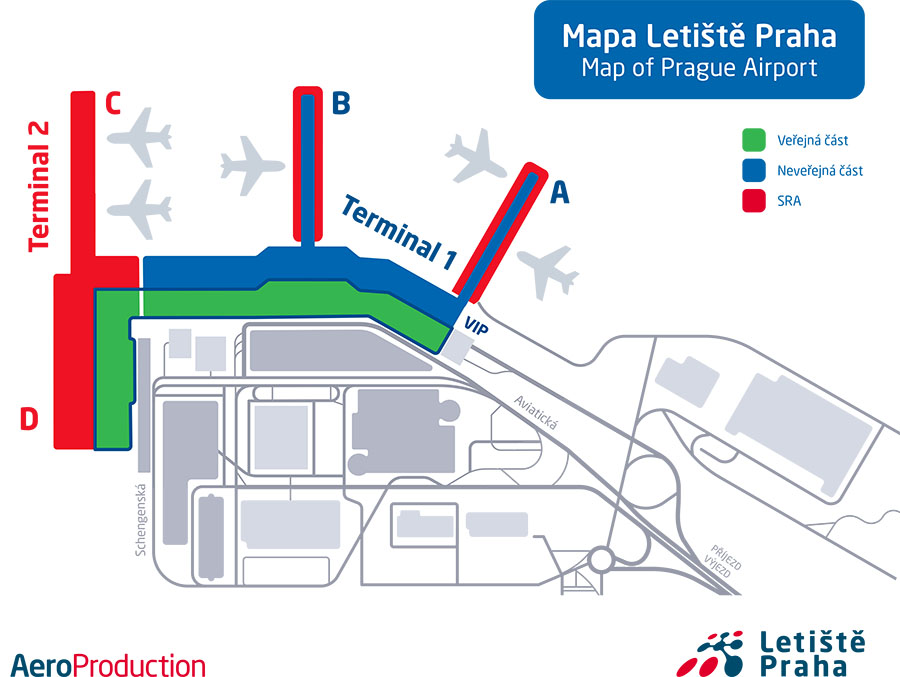 Mapa AeroProduction - AeroProdukce